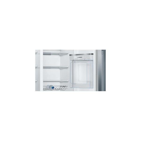 Bosch KAG93AIEP Amerikanischer Side-by-Side, 91 cm breit, 560L, NoFrost, SuperKühlen, Crushed Eis, Eiswürfel, Wasser, Edelstahl mit Antifingerprint