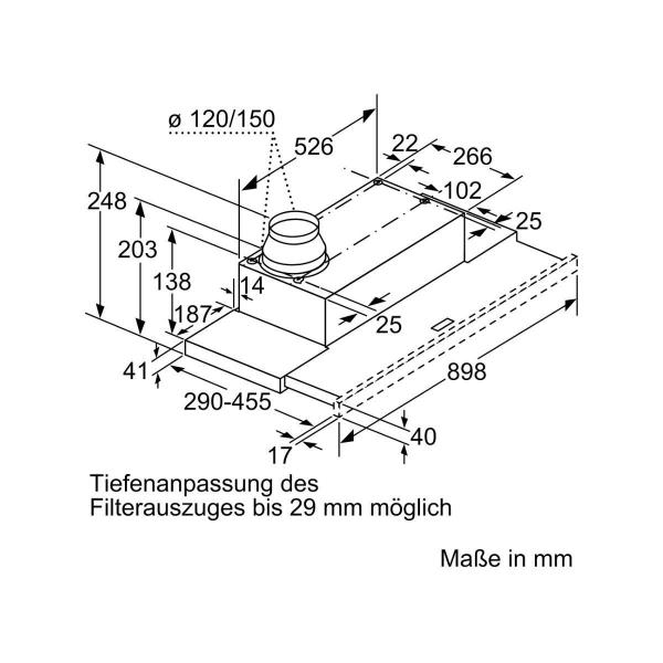 Siemens LI94LB530 EEK:A iQ300 Flachschirmhaube, 90 cm, 412 m³/h, LED, iQdrive, silbermetallic