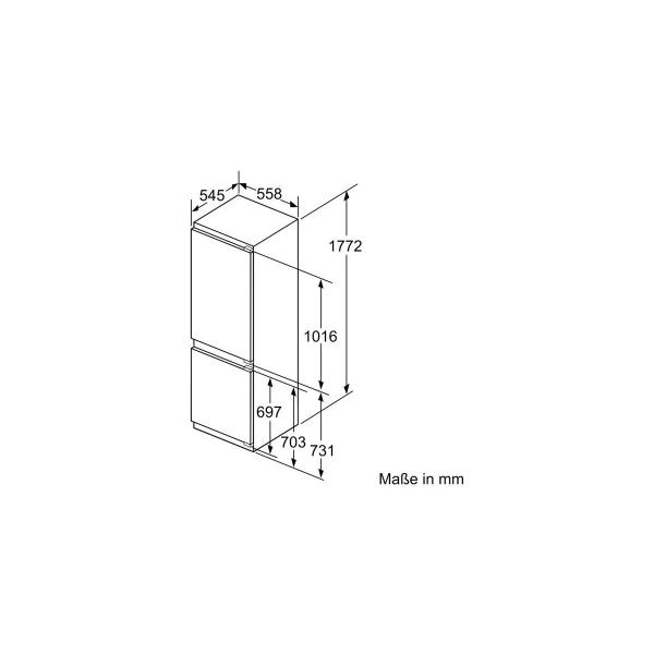 Siemens KI86SADE0 iQ500 Einbau Kühl-Gefrierkombination, Nischenhöhe: 177,5cm, 266L, Festtürtechnik, lowFrost, LED-Licht