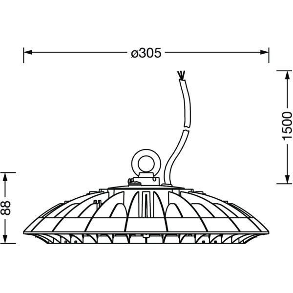 Siteco 51HP32MB4MMA Hallenleuchte LED Highbay 42-L, 175W, 28000lm, 4000, schwarz