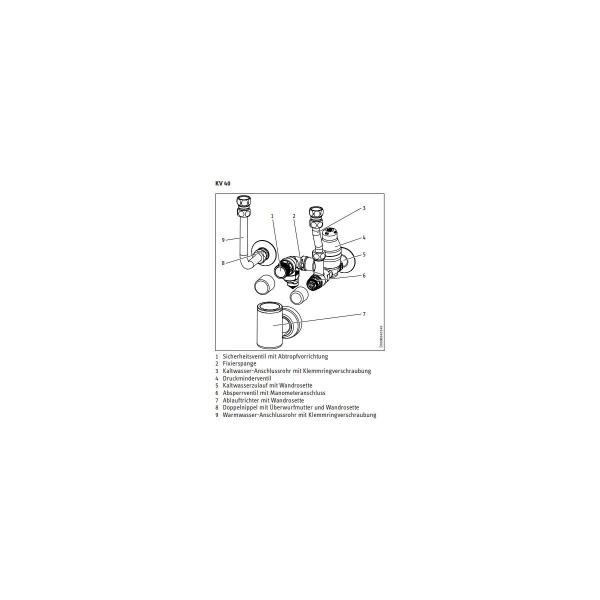 STIEBEL ELTRON KV 40 Sicherheitsgruppe für geschlossene Warmwasser-Wandspeicher (238958)