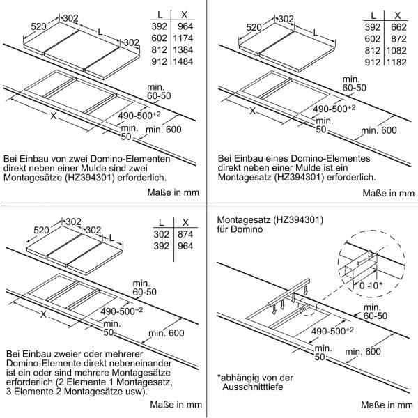 Siemens ET375FFP1E Domino-Kochstelle, Glaskeramik, 30cm breit, Kindersicherung, schwarz