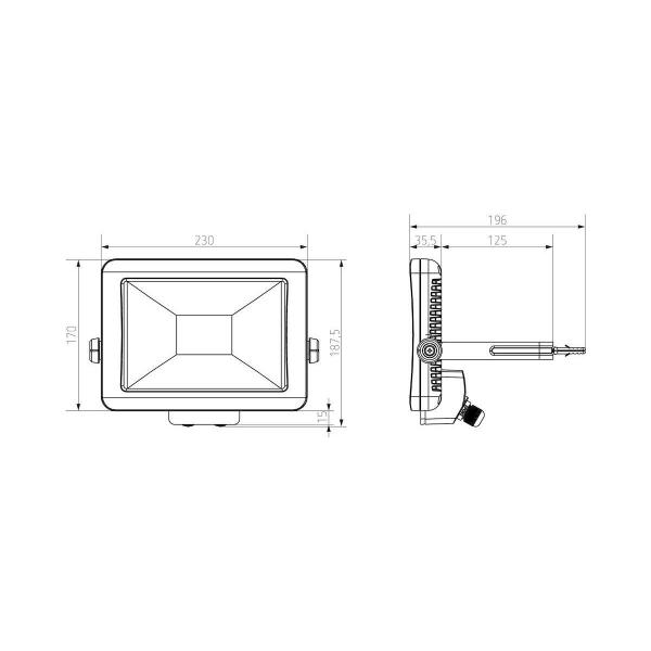 Theben theLeda B30L BK LED-Strahler, 2050 lm, IP 65, schwarz (1020686)