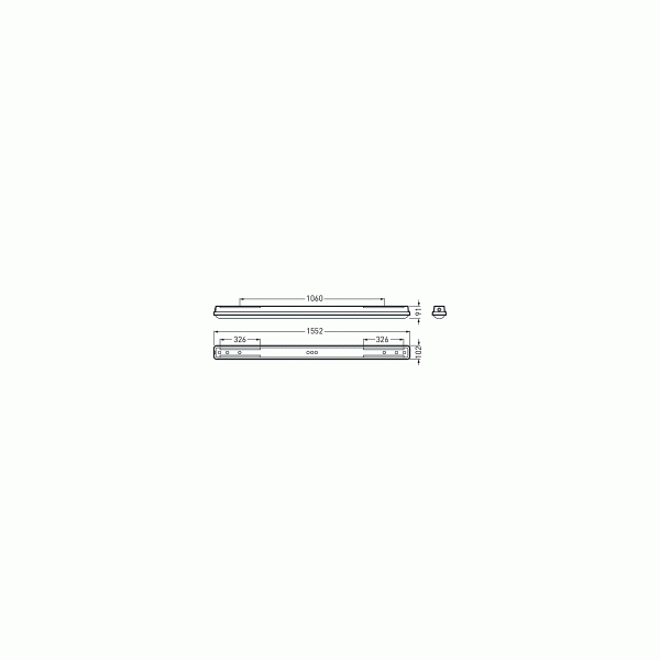 Trilux Feuchtraum-Anbauleuchte OLEVEONF 15 B 6000-840 ET PC, lichtgrau (7125040)