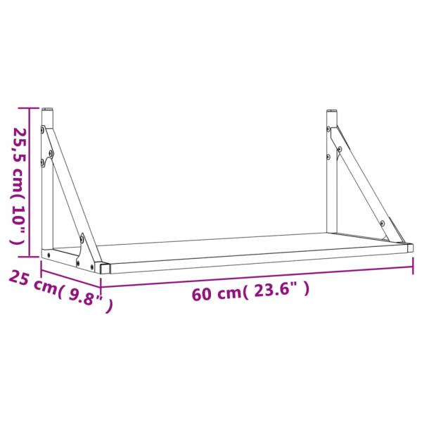 Wandregale 2 Stk. Sonoma-Eiche 60x25x25,5 cm Holzwerkstoff