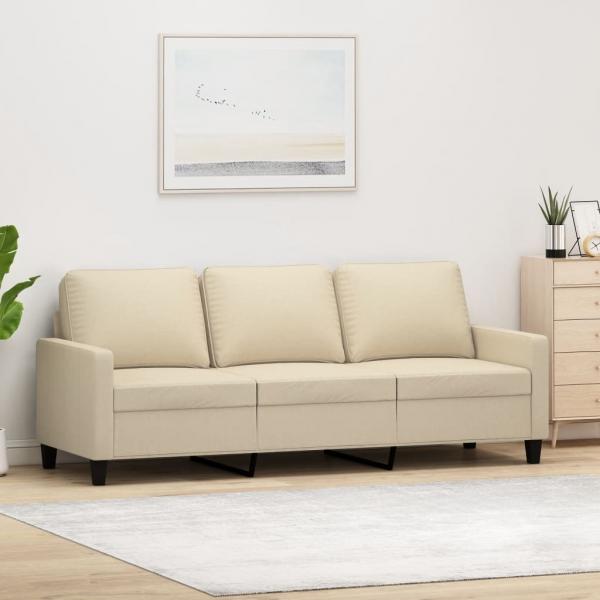 ARDEBO.de - 3-Sitzer-Sofa Creme 180 cm Stoff