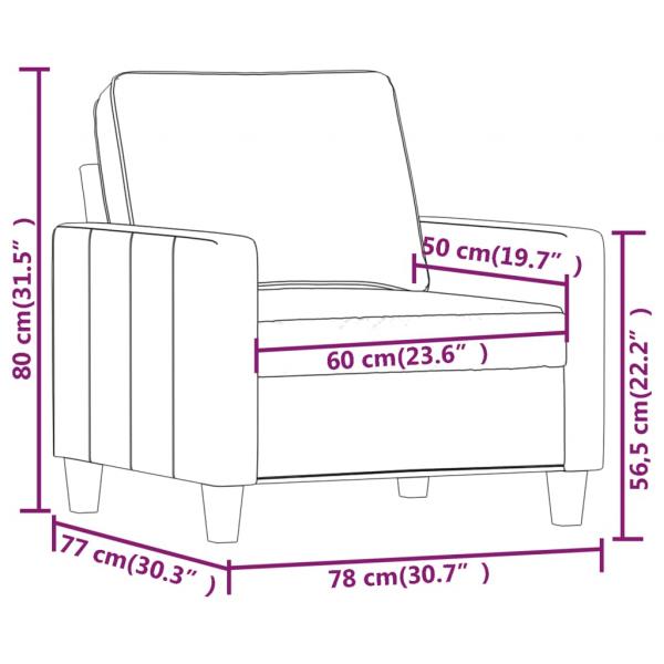 Sofasessel Dunkelgrau 60 cm Stoff