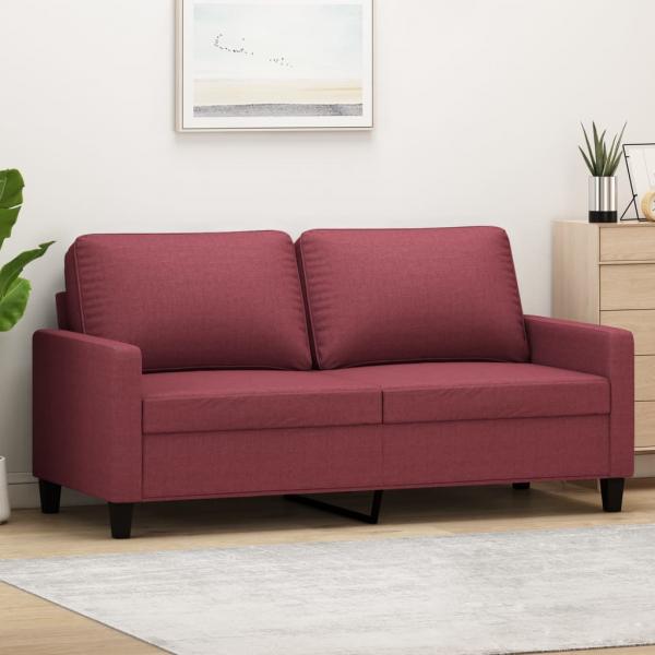 ARDEBO.de - 2-Sitzer-Sofa Weinrot 140 cm Stoff