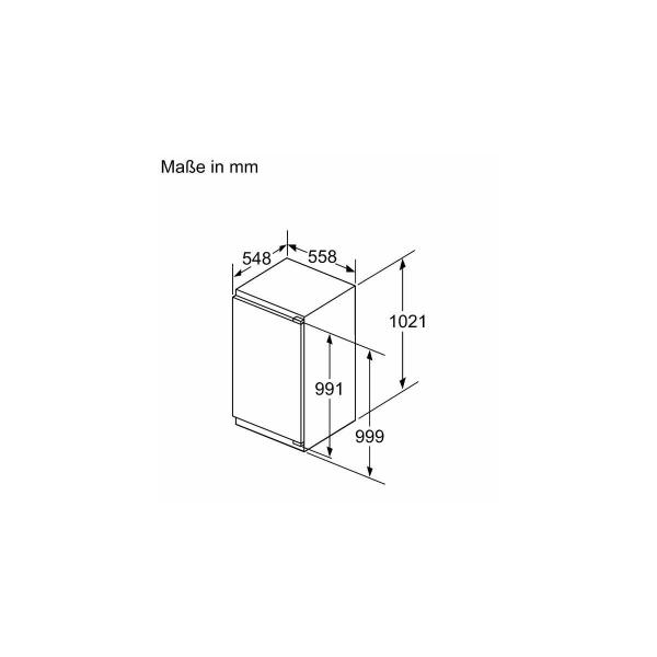 Bosch KIL32ADD1 Einbaukühlschrank mit Gefrierfach, Nischenhöhe 102 cm, 147 L, Festtürtechnik, VitaFresh, schnellkühlen, LED Beleuchtung