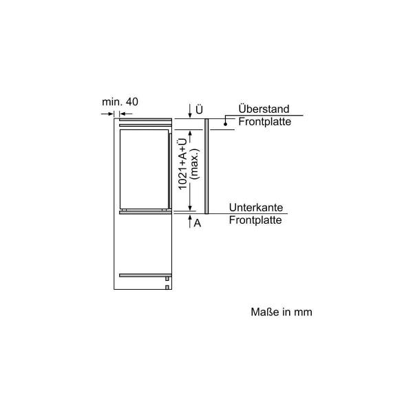 Bosch KIL32ADD1 Einbaukühlschrank mit Gefrierfach, Nischenhöhe 102 cm, 147 L, Festtürtechnik, VitaFresh, schnellkühlen, LED Beleuchtung