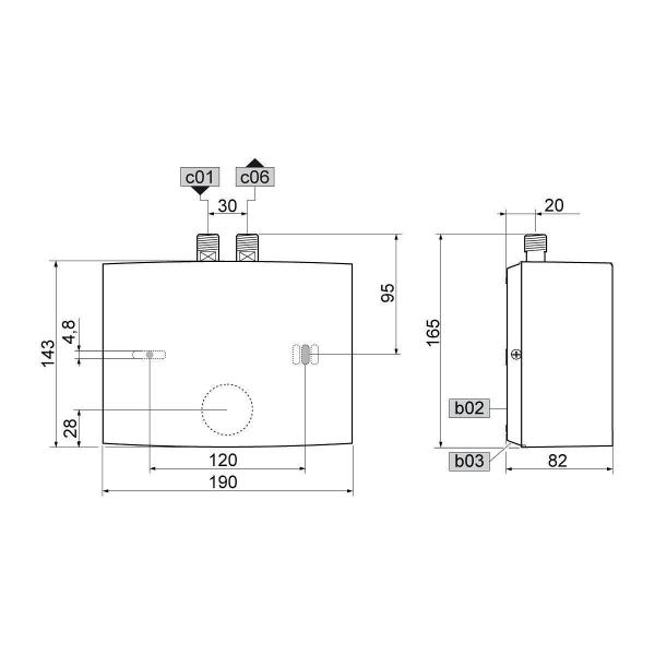 STIEBEL ELTRON DNM 3 Mini-Durchlauferhitzer fürs Handwaschbecken, hydraulisch gesteuert, EEK: A, 3,5 kW, steckerfertig 230v, drucklos (185411)