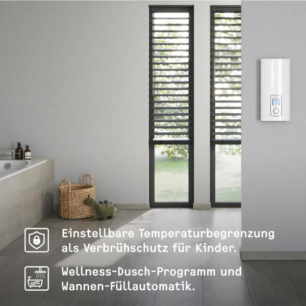 STIEBEL ELTRON DHE 27 Komfort-Durchlauferhitzer, vollelektronisch geregelt, EEK: A, weiß (202657)