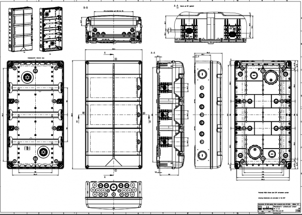 Spelsberg AK 42 Kleinverteiler, 3-reihig, 42 Teilungseinheiten, IP65, 315x600x155 mm (73344201), grau