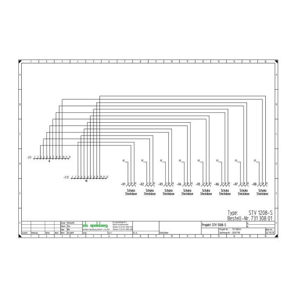 Spelsberg STV 1208-S Steckdosenkombination, IP44, 250 x 400 x 122 mm (73130801)