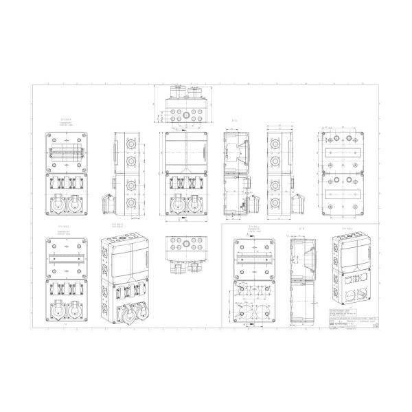 Spelsberg STV 923-S Steckdosenkombination, IP44, 200 x 400 x 122 mm (72932301)