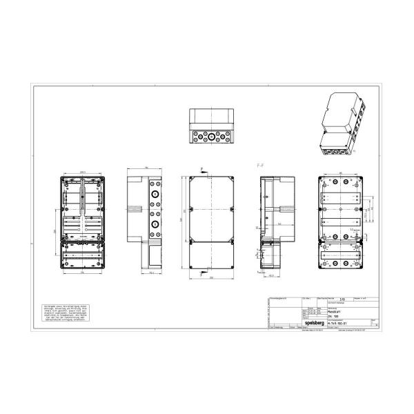 Spelsberg ZKi 100 Zählergehäuse, mit Deckel transparent, IP65, 250 x 520 x 193 mm (74910001)