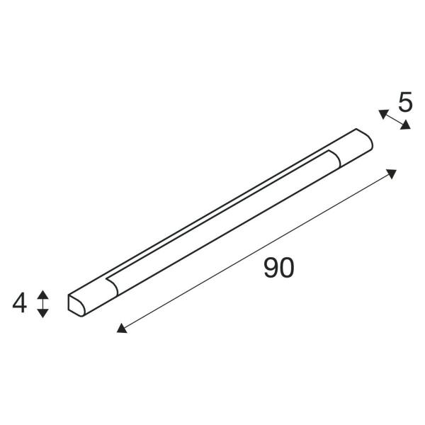 SLV TRUKKO 90 Wandleuchte, LED, 3000K, H 90 cm, inkl. LED- Treiber, chrom/weiß (149772)