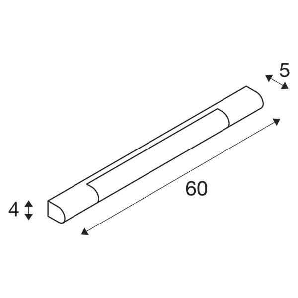 SLV TRUKKO 60 Wandleuchte, LED, 3000K, H 60 cm, inkl. LED- Treiber, chrom/weiß, (149762)