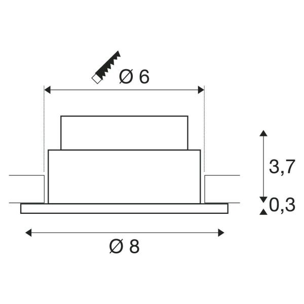 SLV PATTA-I LED Deckeneinbauleuchte, rund, IP65, 1800-3000K, schwarz (1002098)