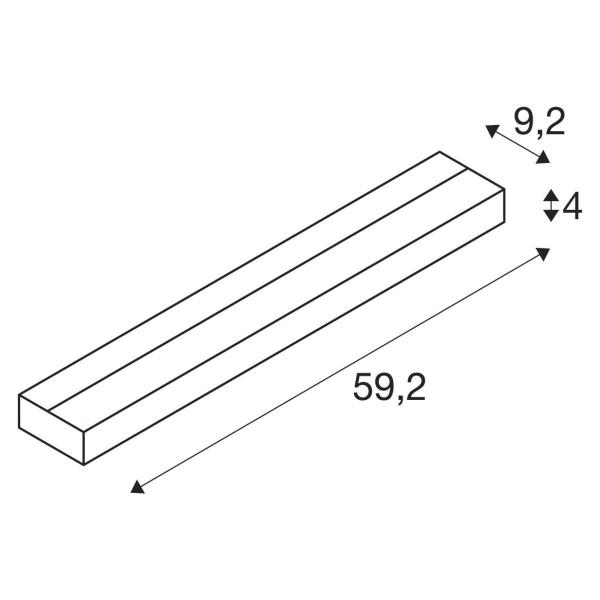 SLV SEDO 14 Wandleuchte, LED, 3000K, eckig, Glas satiniert, L/B/H 59,5/8,5/4 cm, 17W, aluminium gebürstet (151786)