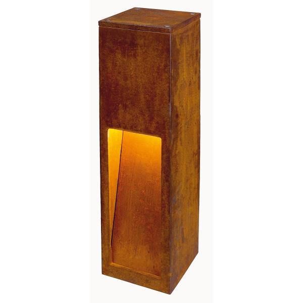 SLV RUSTY SLOT 50 Outdoor Standleuchte, TC-DSE, IP44, L/B/H 12/12/50 cm, max. 11W, stahl gerostet (229410)