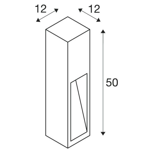 SLV RUSTY SLOT 50 Outdoor Standleuchte, TC-DSE, IP44, L/B/H 12/12/50 cm, max. 11W, stahl gerostet (229410)