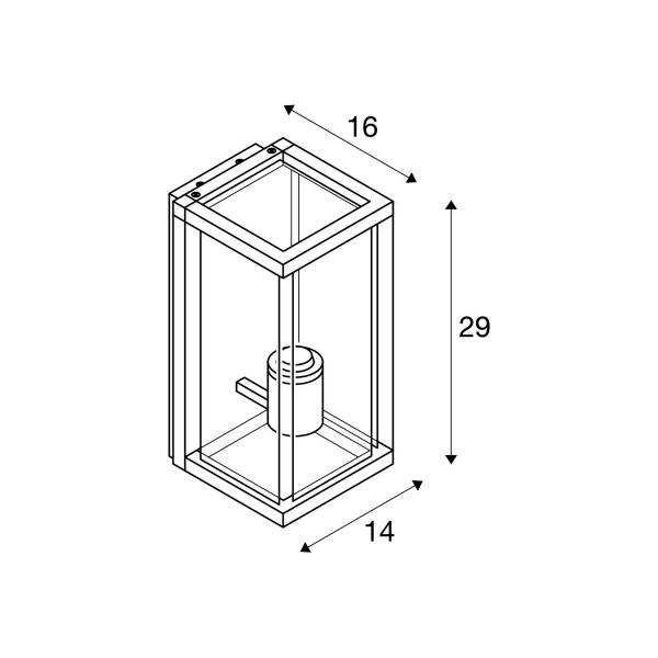 SLV QUADRULO Outdoor Wandaufbauleuchte, E27, anthrazit (1002403)