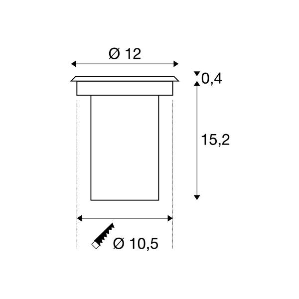 SLV SOLASTO 120 Outdoor Bodeneinbauleuchte, LED GU10 51 mm, IP67, edelstahl, rund (227680)