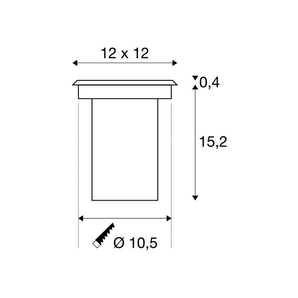 SLV SOLASTO 120 Outdoor Bodeneinbauleuchte, LED GU10 51 mm, IP67, edelstahl, eckig (227684)