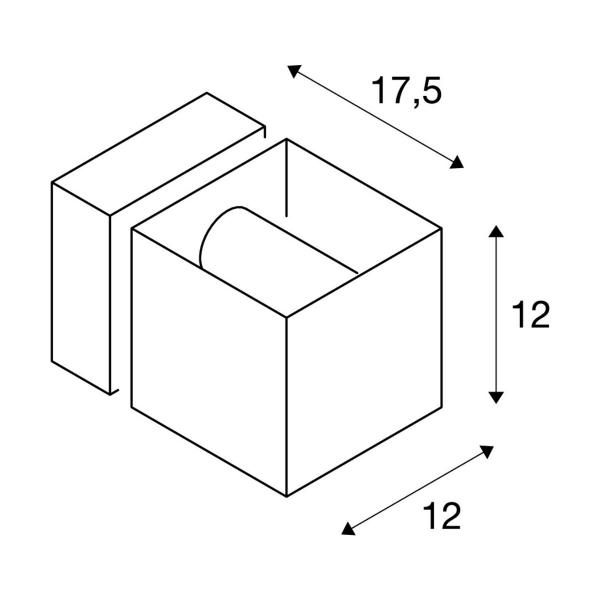 SLV SQUARE TURN Outdoor Wandleuchte, QT14, silbergrau, max. 42W, IP44 (1000335)