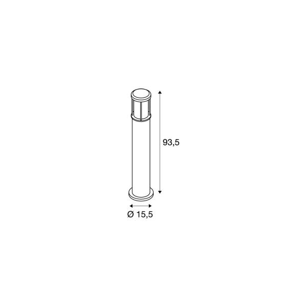 SLV OTOS GLAS Outdoor Standleuchte, TC-TSE, IP43, anthrazit, max. 15W (230465)