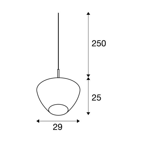 SLV PANTILO CONVEX 29 Indoor Pendelleuchte, E27, chrom (1003443)