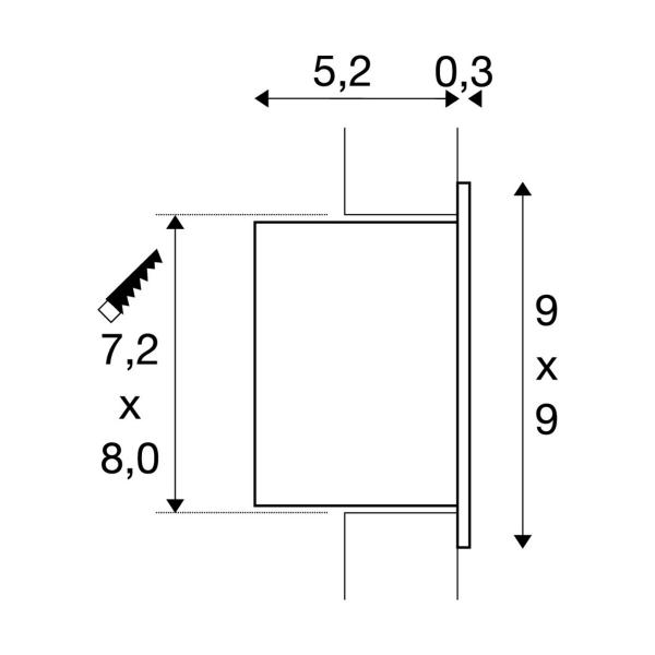 SLV FRAME BASIC LED Indoor Wandeinbauleuchte, grau, 230V, 2700K (1000577)