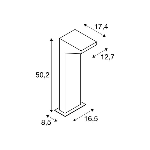 SLV IPERI 50 Outdoor Standleuchte, LED, 4000K, IP44, anthrazit (231305)