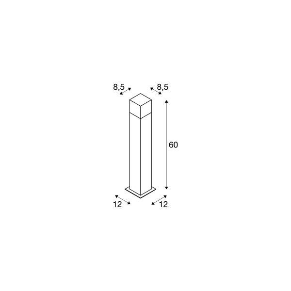 SLV GRAFIT 60 Outdoor Standleuchte, TC-DSE, IP44, anthrazit, max. 11W (231225)