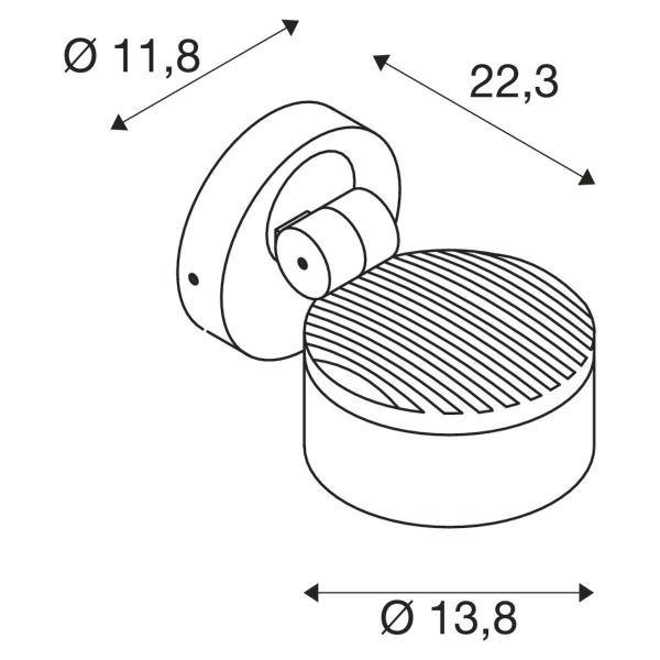 SLV ESKINA SPOT Outdoor Wand- und Deckenaufbauleuchte, 3000/4000K, IP65, dimmbar, anthrazit (1002903)