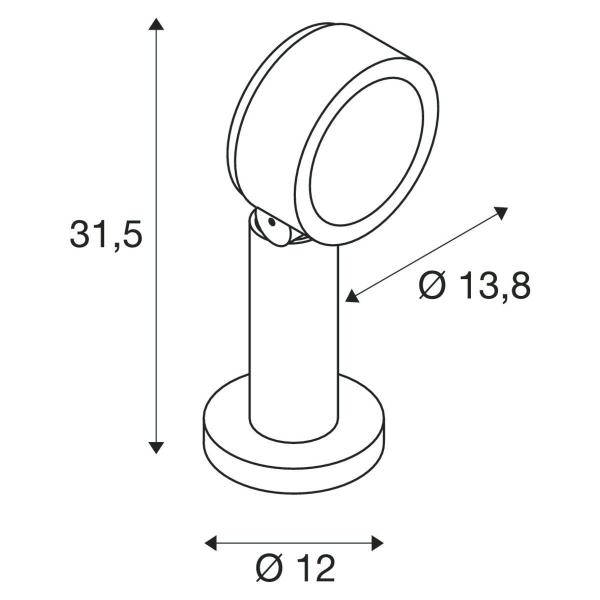 SLV ESKINA 30 Pole Outdoor Stehleuchte, 3000/4000K, IP65, dimmbar, anthrazit (1002906)