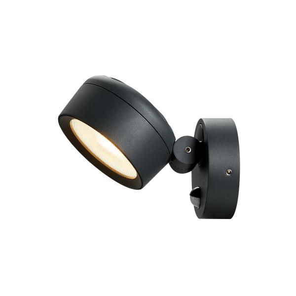 ARDEBO.de SLV ESKINA SPOT SENSOR Outdoor Wand- und Deckenaufbauleuchte, 3000/4000K, IP65, dimmbar, anthrazit (1002904)