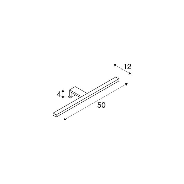 SLV DORISA Spiegelleuchte, LED, 4000K, lang, chrom, IP44 (1000780)