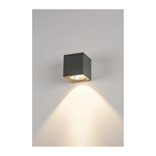 SLV BIG THEO WALL Outdoor Wandleuchte, Flood down, LED, 3000K, B/H/T 13/14/13,5 cm, anthrazit (234525)