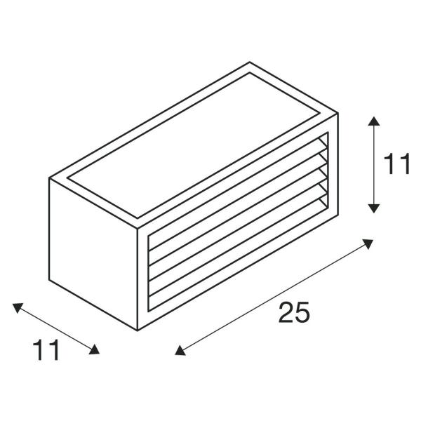 SLV BOX-L, Outdoor Wandleuchte, TC-(D,H,T,Q)SE, IP44, eckig, max. 18W, anthrazit (232495)