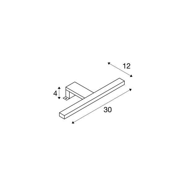 SLV DORISA Spiegelleuchte, LED, 4000K, kurz, chrom, IP44 (1000777)