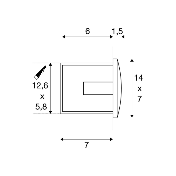 SLV DOWNUNDER OUT M Wandeinbauleuchte, LED, 3000K, anthrazit (233625)