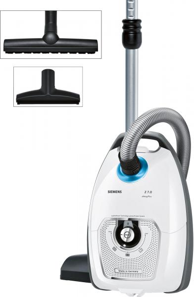 ARDEBO.de Siemens VSZ7442S Bodenstaubsauger, 650 W, allergyPlus Filter, weiß