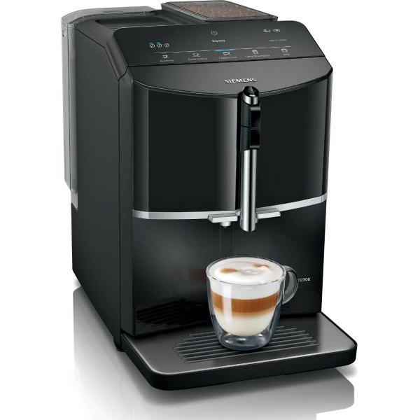 ARDEBO.de Siemens TF301E19 Kaffeevollautomat 1300 W, automatisches Reinigungssystem, Klavierlack schwarz