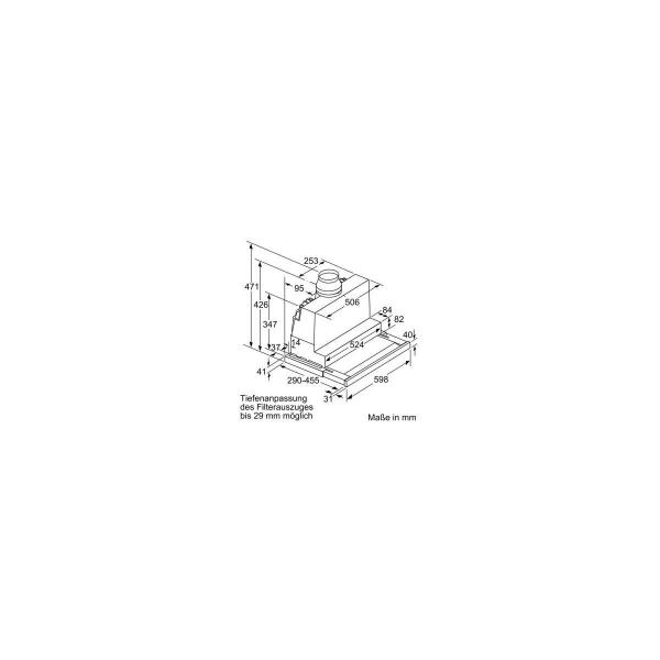 Siemens LI67SA671 EEK: A Flachschirmhaube, 60cm breit, Ab-/Umluft, Dimm-Funktion, Edelstahl