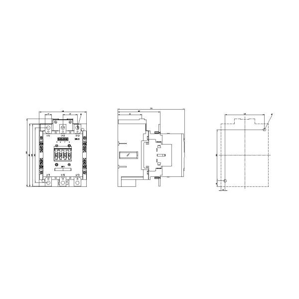 Siemens Leistungsschütz 90kW/400V, AC-3 AC/DC-Bet. UC220-240V, 2NO+2NC, 3p, S6 (3RT10566AP36)