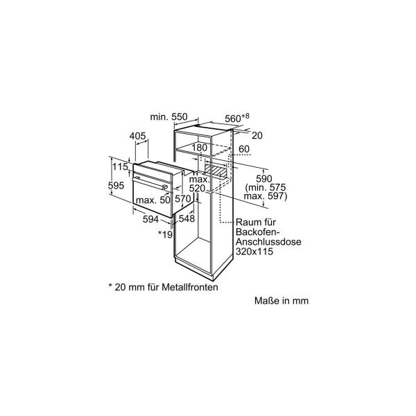 Siemens HB113FBS1 iQ100 EEK: A Einbaubackofen, 60 cm breit, 66 L, 3D-Heißluft Plus, Schnellaufheizung, Edelstahl