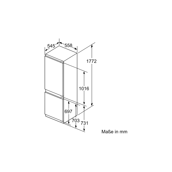 Siemens KI86SHDD0 iQ500 Einbau-Kühl-/Gefrierkombination, Nischenhöhe: 177,2 cm, 265L, freshSense, hyperFresh