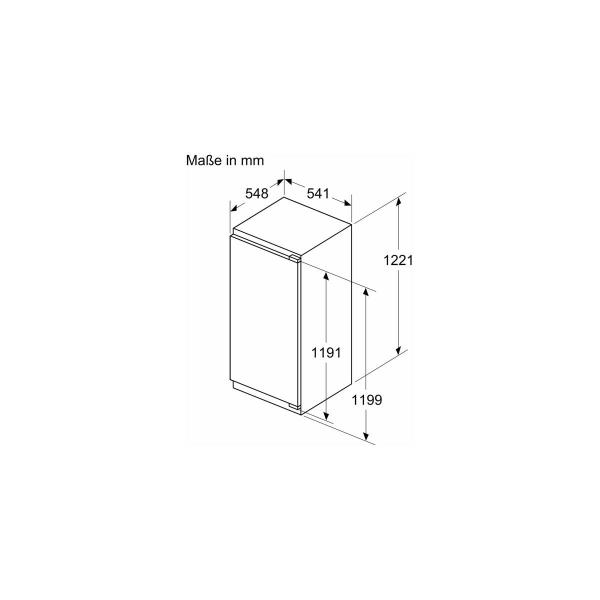 Siemens KI41RVFE0 iQ 300 Einbaukühlschrank, Nischenhöhe: 122,1cm, 204l, Flachscharnier-Technik, LED-Beleuchtung, freshBox, bottleRack, autoAirflow, weiß